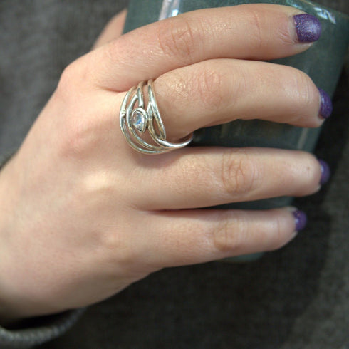 Peacock Ring in various gemstones