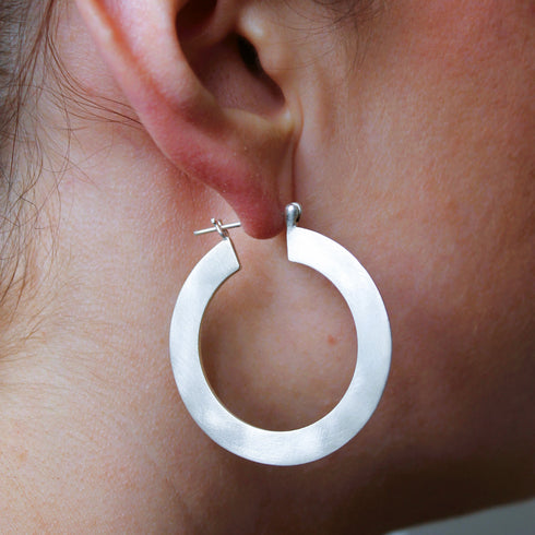 Satin Hoop Earrings (Silver or Gold)