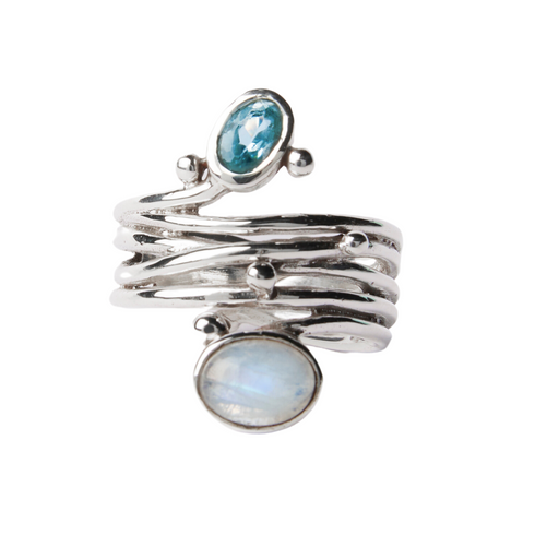 Snake Ring in Silver Gold & various gemstones