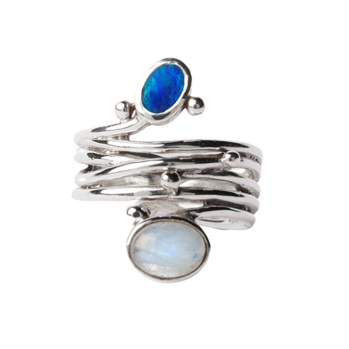 Snake Ring in Silver Gold & various gemstones