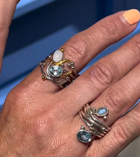 Seaweed Ring in various gemstones