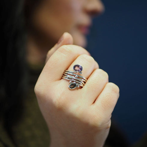 Snake Ring in Silver Gold & various gemstones