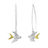 Wildlife Swallow Silver & Gold Open Hoop Earrings