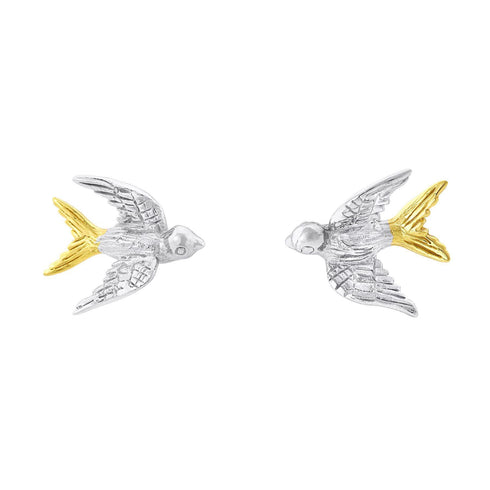 Wildlife Swallow Studs (Silver or Gold)