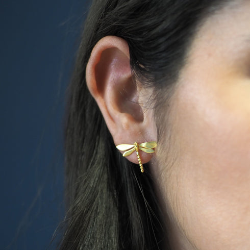 Wildlife Large Dragonfly Studs (Silver or Gold)