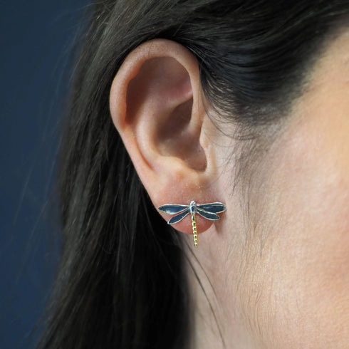 Wildlife Large Dragonfly Studs (Silver or Gold)