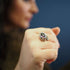 Fossil Ring in silver & various gemstones