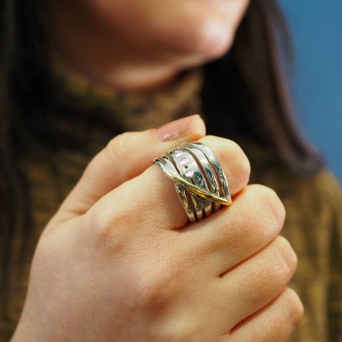 Hidden Gems Ring in Silver & Gold