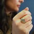 Leaf Ring in Silver Gold & various gemstones